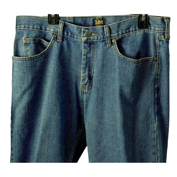 Lee Mens Regular Fit Denim Straight Leg Jeans 36x29 100% Cotton Classic 5 Pocket - Picture 2 of 7